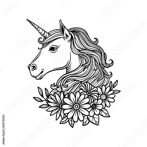 Unicorn with flowers