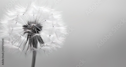 Condolence  grieving card  loss  funerals  support.  Beautiful elegant dandelion on a neutral background for sending words of support and comfort. 