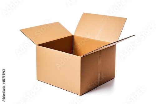 Empty Open Cardboard Box On A White Background