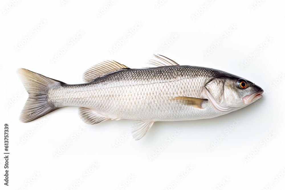 Freshly Caught Sea Fish On White Background