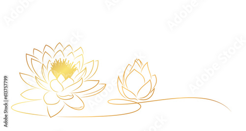 Fotografia Lotus flowers line art style. element vector eps 10