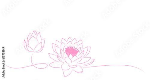 Lotus flowers line art style. element vector eps 10