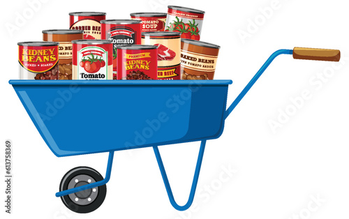 Canned food for sale isolated