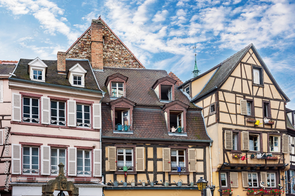 Fototapeta premium Half-timbered houses in the center of the medieval city of Strasbourg, Alsace, France