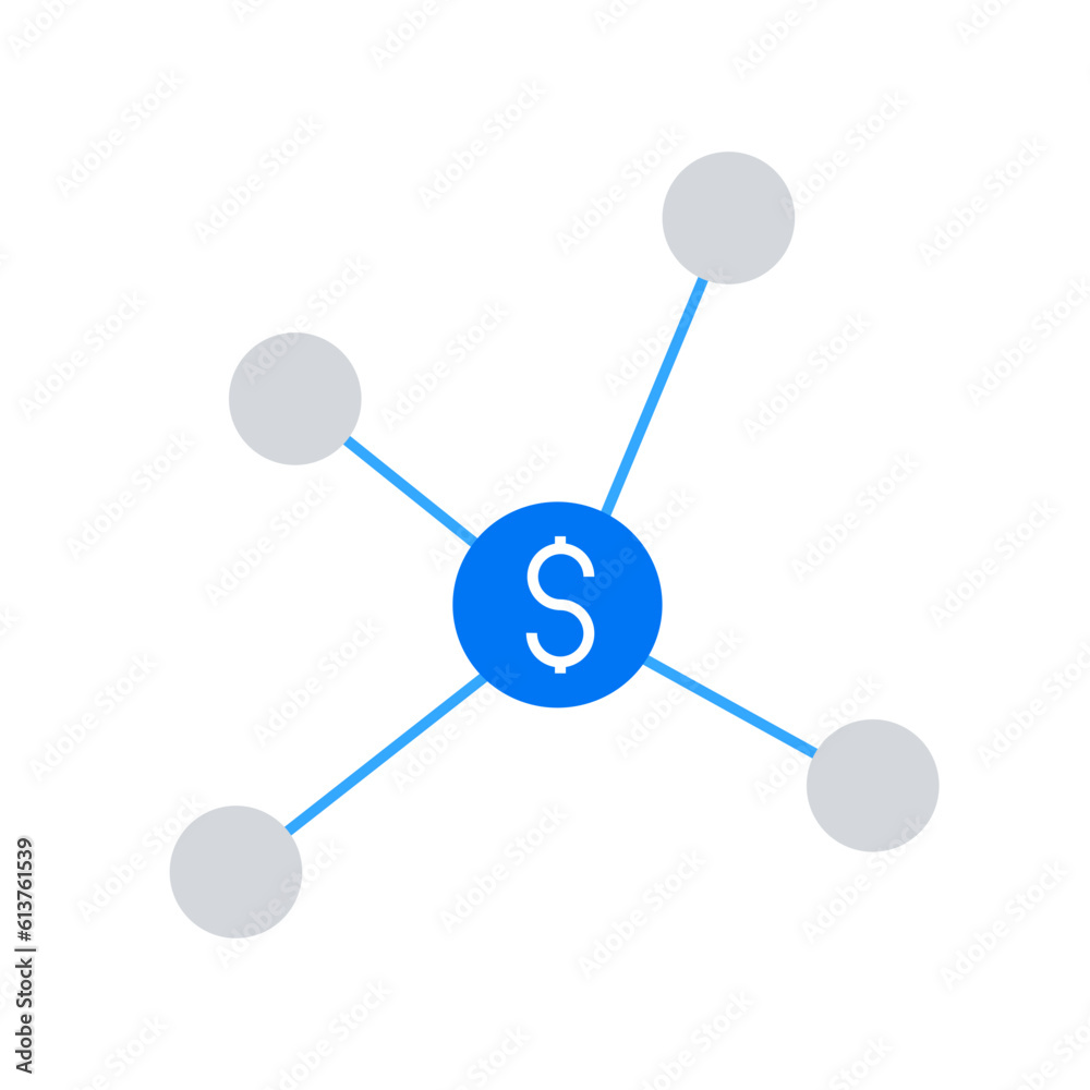 Flat color business and finance elements icon Flat color business and finance elements icon