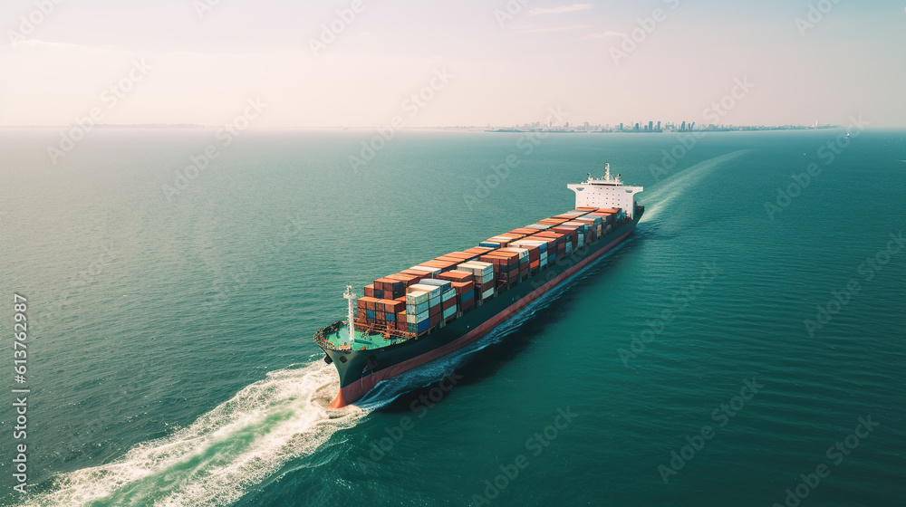 cargo ship in the ocean 