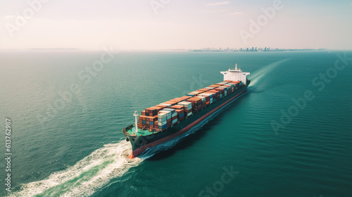 cargo ship in the ocean 
