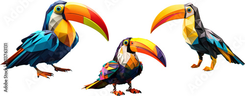 Cute hornbill in 3d style.