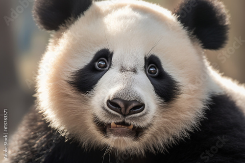 panda is eating bamboo, cute