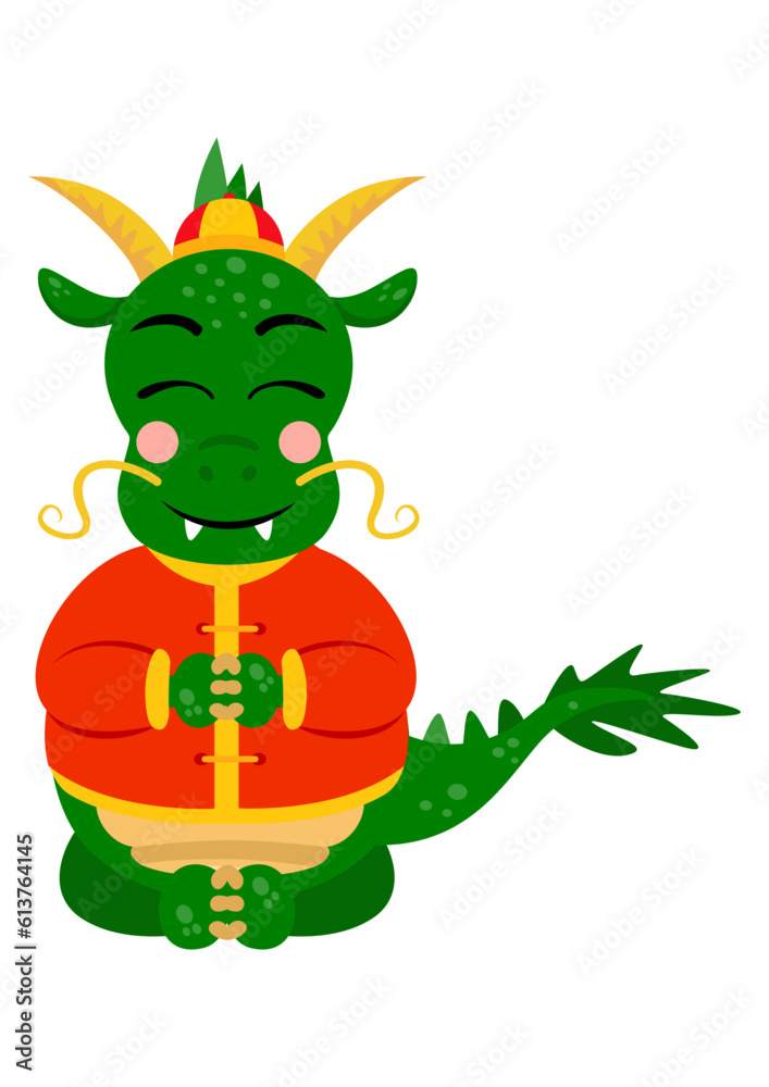 Cute chinese zodiac green dragon happy new year 2024 Cute chinese zodiac green dragon happy new year 2024
