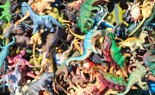 Toy box filled with prehistoric animals