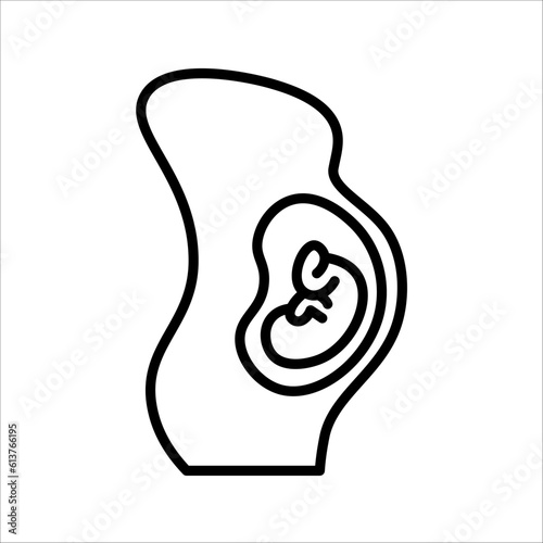 Pregnancy flat line icon, Pregnancy care linear icon. vector illustration on white background