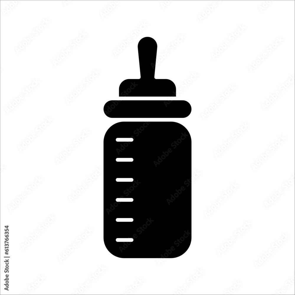 Baby feeding bottle vector line icon, vector illustration on white background Baby feeding bottle vector line icon, vector illustration on white background