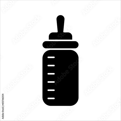 Baby feeding bottle vector line icon, vector illustration on white background