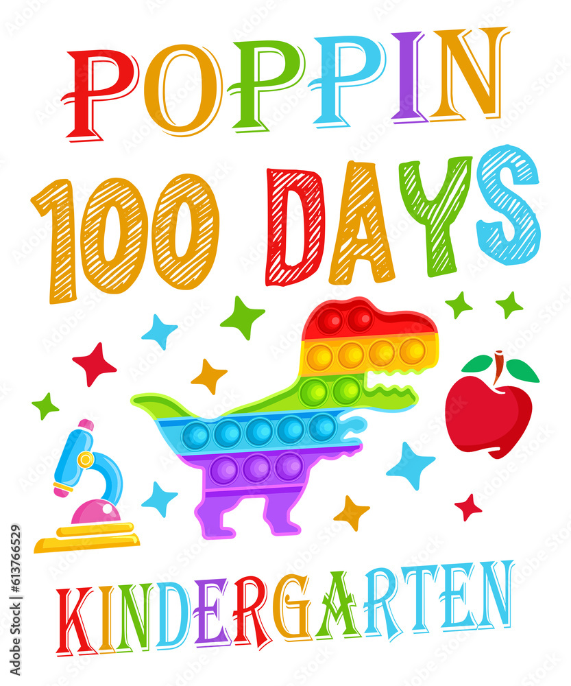 Poppin 100 Days Kindergarten Dinosaur Nursery School Kid