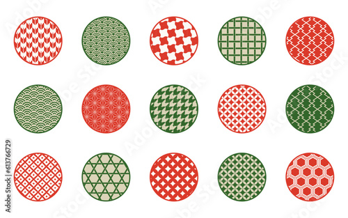 Japanese seamless pattern collection, circle Decoration.  © Hokusai Design