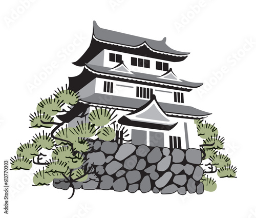 歴史　お城のイラスト