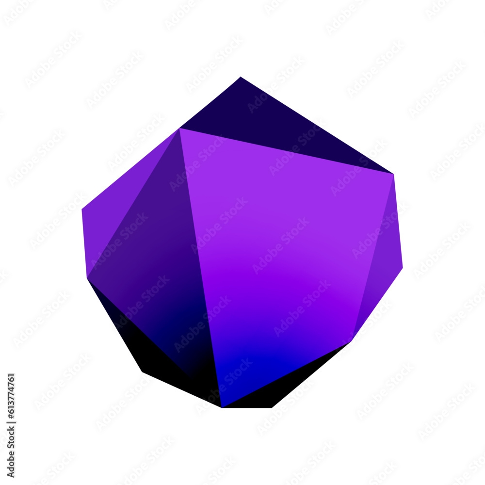 Abstract low poly stone design. Geometric 3d vector design element Abstract low poly stone design. Geometric 3d vector design element