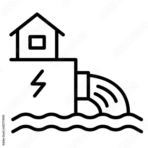 Dam, Hydro energy icon