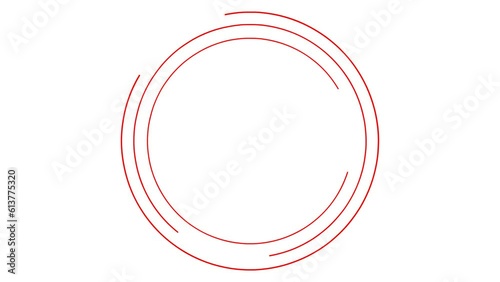 Wallpaper Mural Animated red circular frame spins. Linear symbol rotates. Copy space for text. Vector illustration isolated on white background. Torontodigital.ca