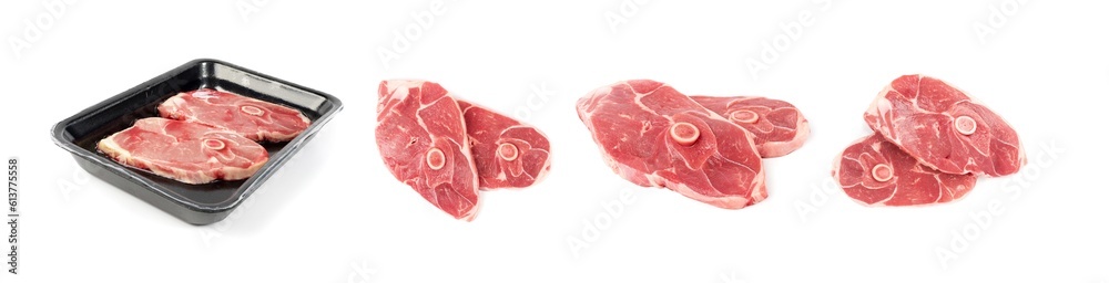 Raw Lamb Chops, Mutton Cuts or Sheep Ribs Isolated Raw Lamb Chops, Mutton Cuts or Sheep Ribs Isolated