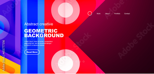 Minimal landing page, geometric shapes. Business or technology design for wallpaper, banner, background, landing page, wall art, invitation, prints