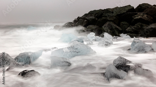 Diamond Beach, Southern Iceland, North Atlantic Ocean