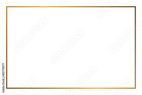 Luxury gold border isolated on transparent background. Glowing gradient effect rectangle curve frame. Vector illustration.