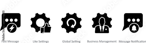 A set of 5 Contact icons as fast message, like settings, global setting