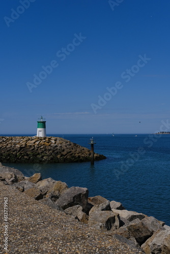 The entrance of Pornichet Harbor in summer.