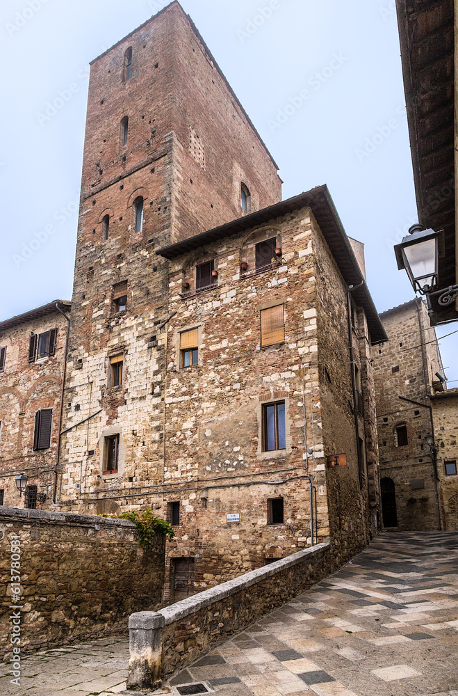 Colle di Val d'Elsa, Italy. The tower house is the birthplace of the architect Arnolfo di Cambio in 1245