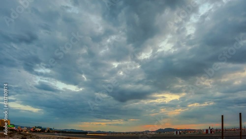 Sunrise Spectacle: Ground and Air Traffic at Las Vegas Airport in Breathtaking 4K Time Lapse