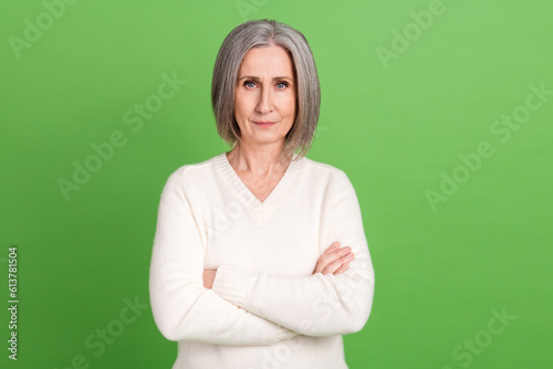 Fotografie Portrait of confident senior business lady seriously look camera successful prof