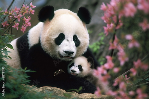cute panda cub in the jungle