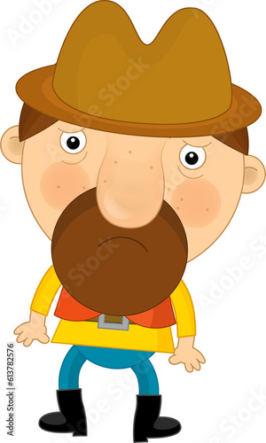 Cartoon farm character farmer boy man child isolated illustration for children