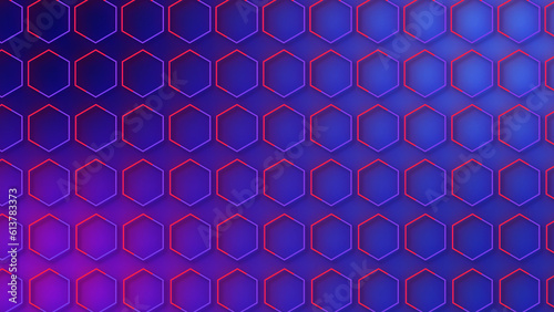 luxury abstract geometric futuristic hexagon background loop. Trendy sci-fi neon-colored bg for cyberspace, films, screensaver, wallpaper. Seamless clean and glossy technology bg.