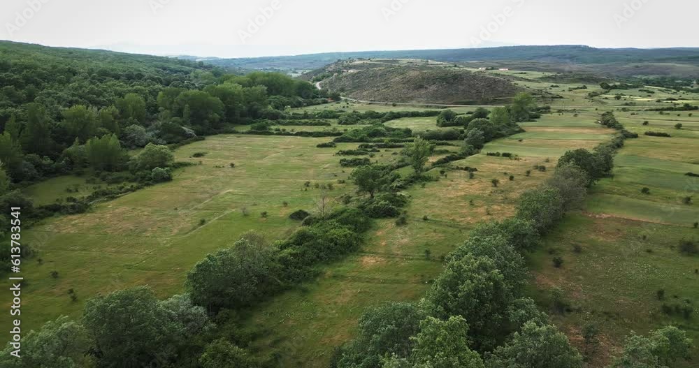 Aerial view of sierra de la demanda, Spain. Dron film green nature, trees and crop. Aerial view of sierra de la demanda, Spain. Dron film green nature, trees and crop.
