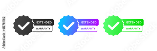 Extended warranty. Flat, color, extended warranty banner, Extended warranty icons. Vector icons.