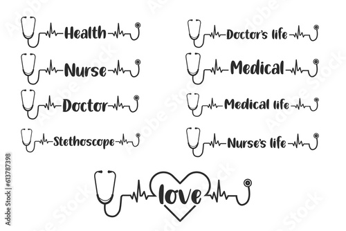 Stethoscope Vector Bundle, Medical tools  Bundle Vector, Stethoscope illustration, Doctor, Nurse, Health, illustration, Clip Art, Medical illustration,