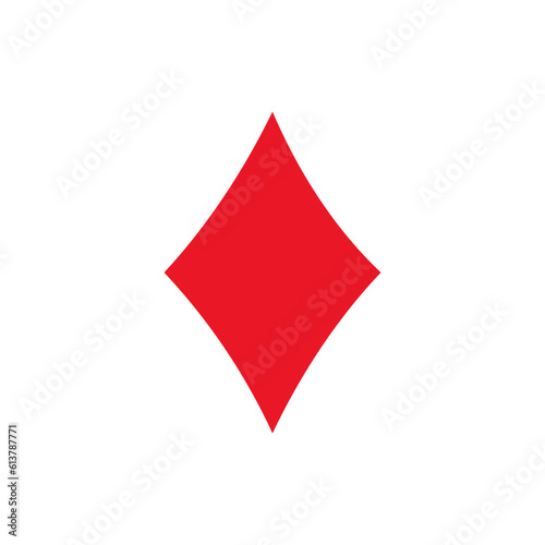 Red Diamonds Suit. Casino icon white background
