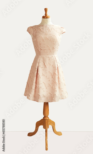 pink dress on mannequin