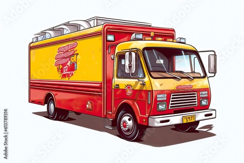 Consumer Truck Illustration. Transportation illustration. Generative AI
