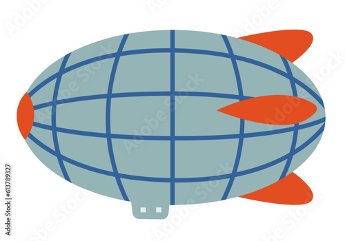 Classic airship in flat style. Vintage transport.