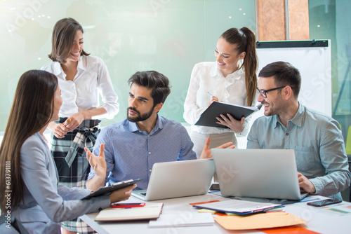 Creative business team having a meeting in creative office. © Bojan