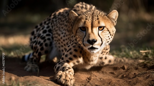 cheetah staring at the target outdoor in wild for the hunt, generative ai © Saurav