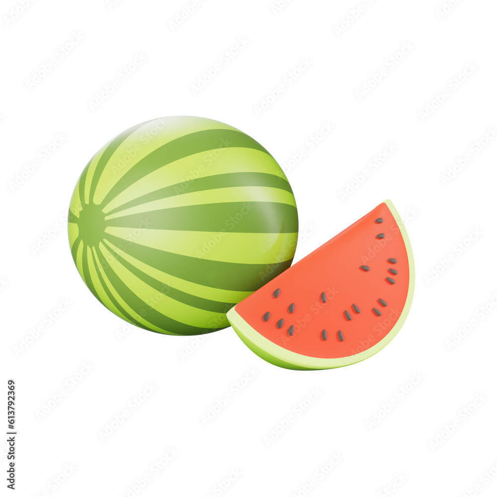 Fruits and Vegetables 3D Illustration Fruits and Vegetables 3D Illustration