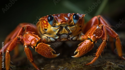 close up of a red crab, generative ai © Saurav