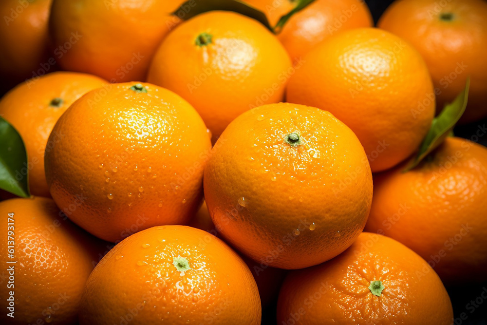 fresh oranges in a market background Generative AI fresh oranges in a market background Generative AI