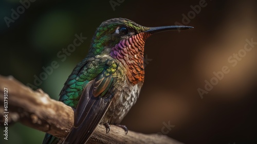 hummingbird on a branch by generative ai © Saurav