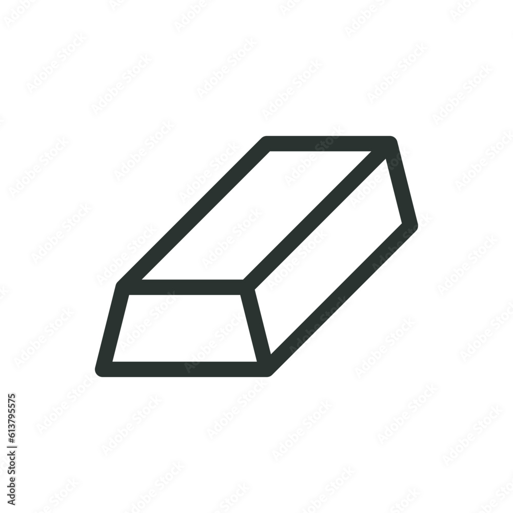 Steel ingot isolated icon, metal ingot vector icon with editable stroke Steel ingot isolated icon, metal ingot vector icon with editable stroke